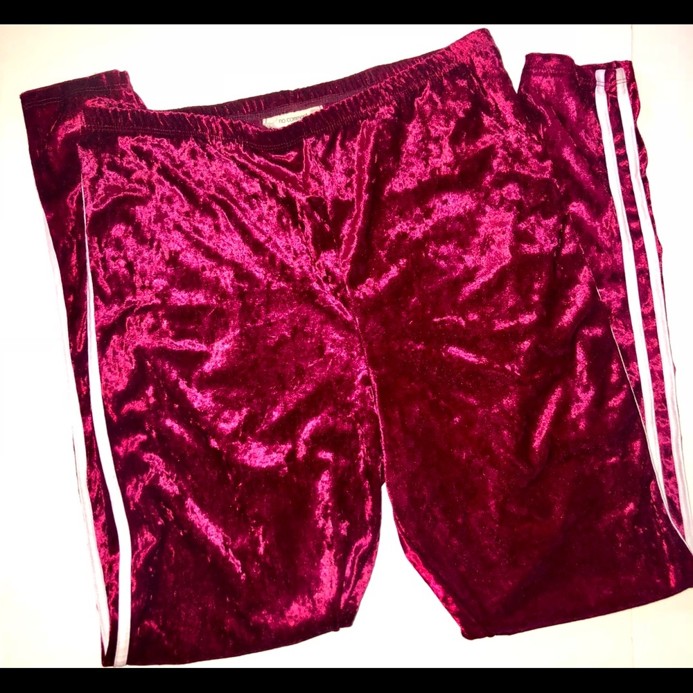 Burgundy Red Velvet Leggings Size L